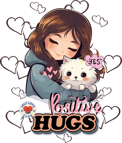 Positive Cat Hugs - Hugs, cute, positive