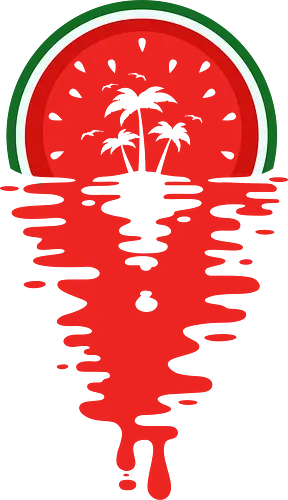 Sunset Watermelon Vaporwave - wassermelone, fruit, island