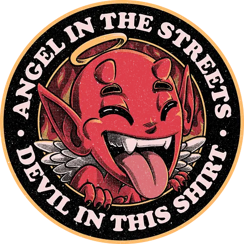 Angel in the Streets - Funny Cute Demon - angel, devil