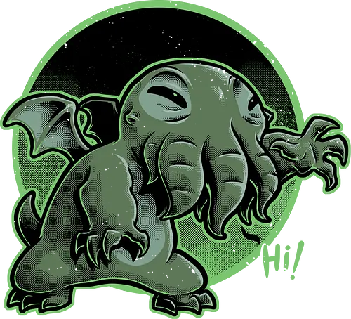 Cthulhu Says Hi - Cute Animation Mashup - cthulhu, cute, alien, monster