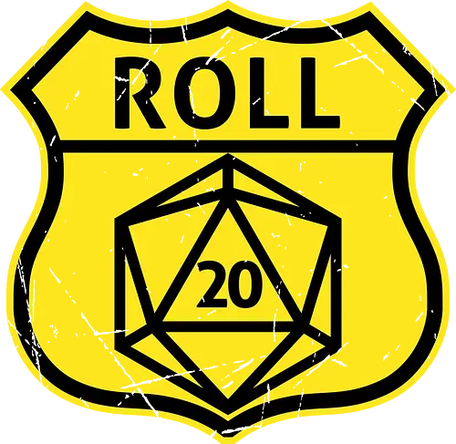 Route d20 Sign - Route 66 Parody - Route 66, dice, rpg, fantasy, pen and paper