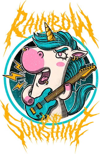 Rainbow and Sunshine - Cute Metal Band Unicorn - rainbow, unicorn, einhorn, metal, dth metal