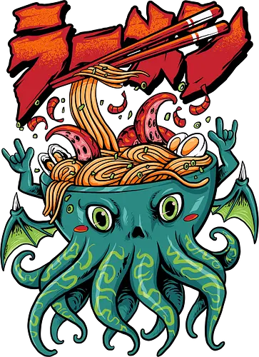 cthulhu ramen - monster, lovecraft, noodles