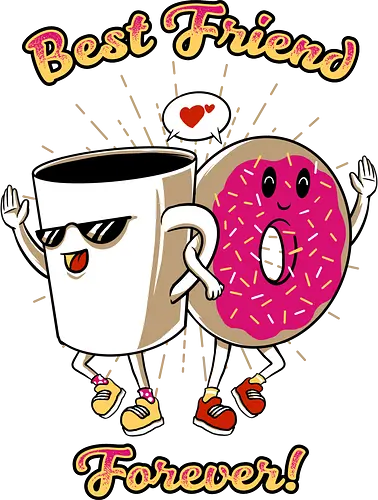 best friend - coffee, donut best friend - coffee, donut