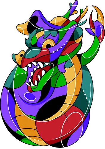 geometric dragon - dragon, colorful