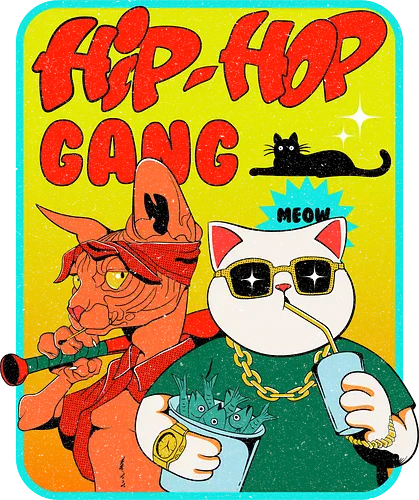 Hip Hop Gang - cat, cool