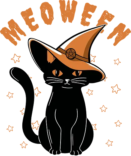 Meoween - cat, halloween, cute, witch