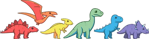 Rainbow Dinos - dino, dinosaur, rainbow