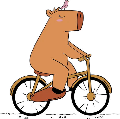 Cyclist Capybara - bike, bird