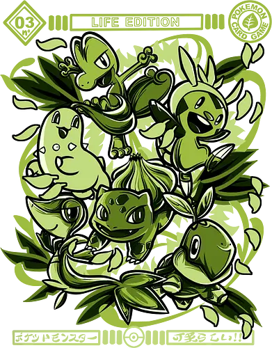 Leaf Starters - pocket, monster, pflanze, grass, starter Leaf Starters - pocket, monster, pflanze, grass, starter