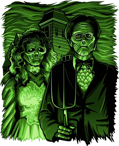 Netherworld Gothic - american gothic, painting, mashup, zombie