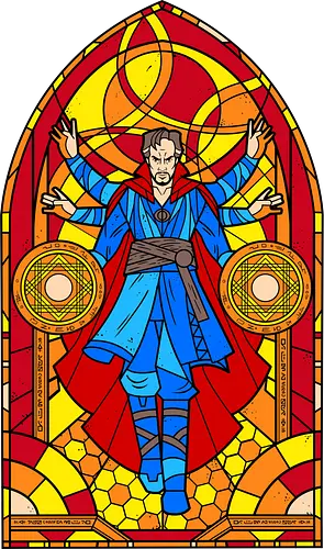 Stained Glass Sorcerer - comic, sorcerer, magic