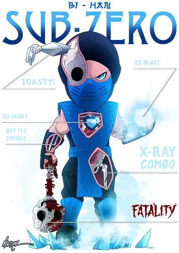 SUB - ZERO ANATOMY - gaming, console, fatality, sub, zero, ice