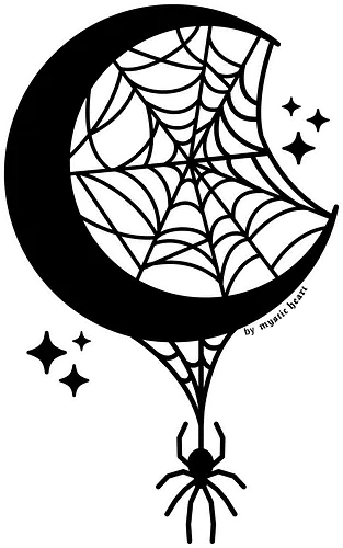 Goth Moon Spider - mond, spinne, spider, goth, dark