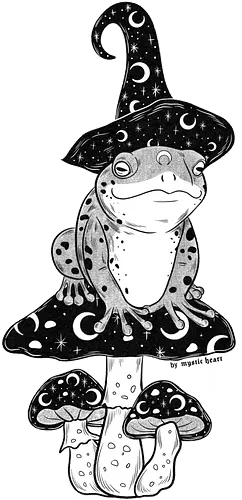 Cute Wizard Frog - Frosch, Frog, mushroom