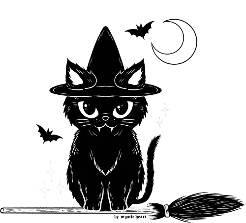 Black Kitty witch - Black Cat, witch, katze, hexe