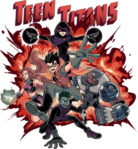 TITANS IN ACTION - titan, cartoon, hero