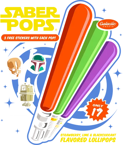 Saber Pops - scifi, mashup, space opera, Pops, food, fun