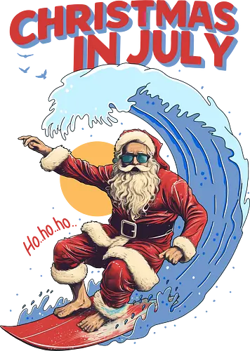 Ho Ho Ho - christmas, weihnachten, Santa, Weihnachtsmann, Surfing