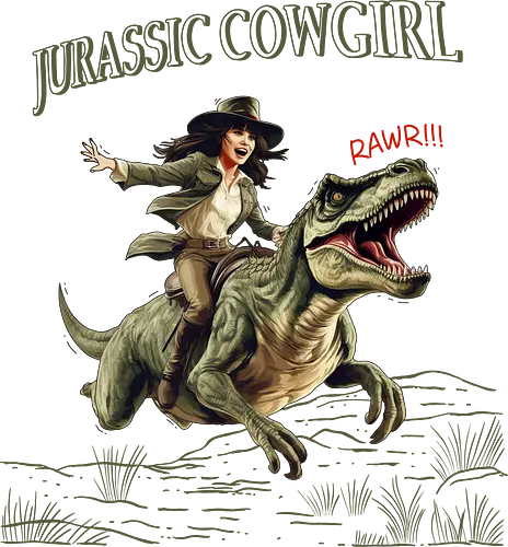 Jurassic Cowgirl - dino, dinosaurier, t-rex, cowboy, Cowgirl, jurassic