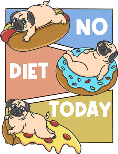 No Diet Today - pug, mops, dog, Fst