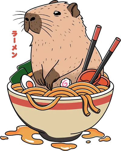 Capybara Ramen - Capybara, ramen, food, cute