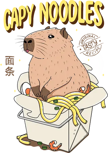 Capy Noodles - Capybara, noodle, takeout