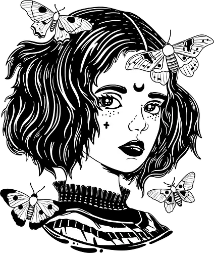 Gothic Girl - goth, girl, dark, illustration