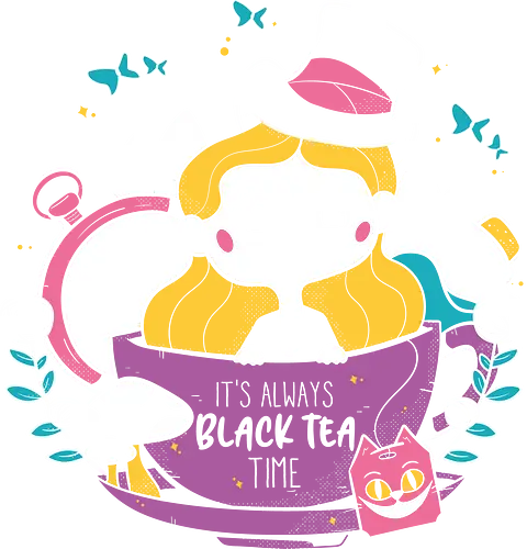 Black T Time - alice, wunderland, wonderland, lewis carroll