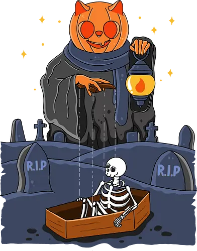 Wake Up, It’s Halloween Night - halloween, skeleton, puppet, jack-o-lantern