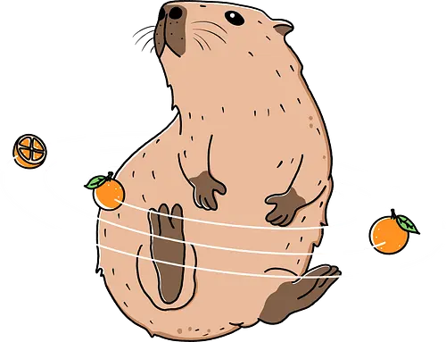 Capy Solar System - Capybara, solar system, yuzu