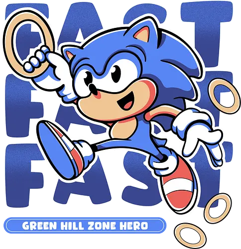 Green Hill Zone Hero - fast, hedgehog, igel, gaming Green Hill Zone Hero - fast, hedgehog, igel, gaming