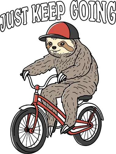 Keep Going Sloth - faultier, sloth, bike