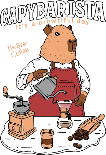 Capybara Barista - Capybara, barista, coffee, kaffee