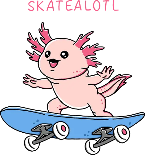 Axolotl Skateboard - Axolotl, Skating, skateboard, pun