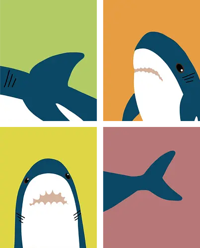 Sharky Pop-Art - shark, hai, cute