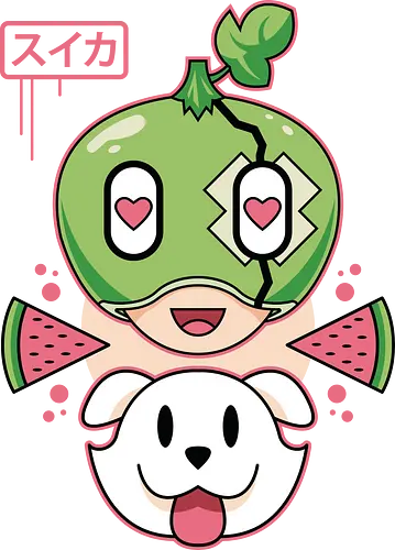 Watermelon Girl - cute, dog, girl, watermelon