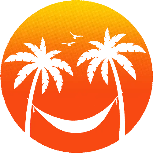 Smiley Sunset - sun, Smile, palm trees