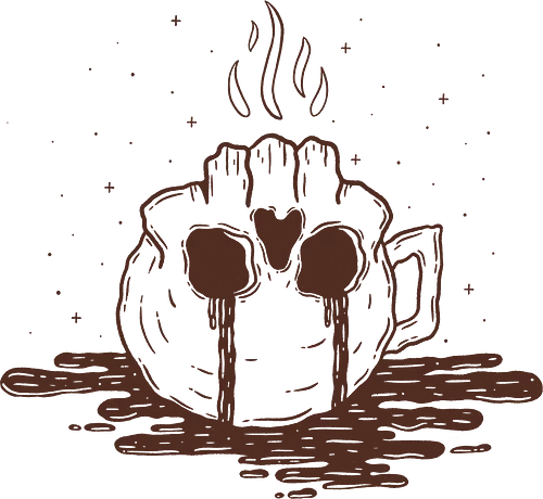 Dark Coffee - coffee, kaffee, dark, skull, schädel