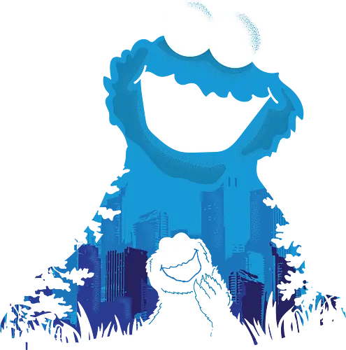 cookie monster - monster, cookie, blue