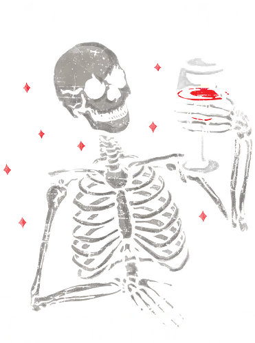 cheers to many yrs - Cheers, skelett, skeleton, vino, wine