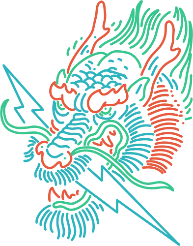 Neon Dragon - dragon, asian, drache, neon, 80s