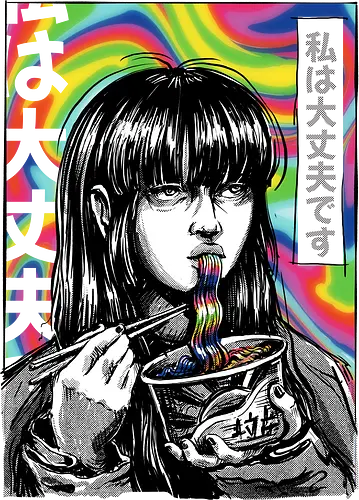 Psychedelic Ramen - ramen, nudeln, Trippy, food, colorful