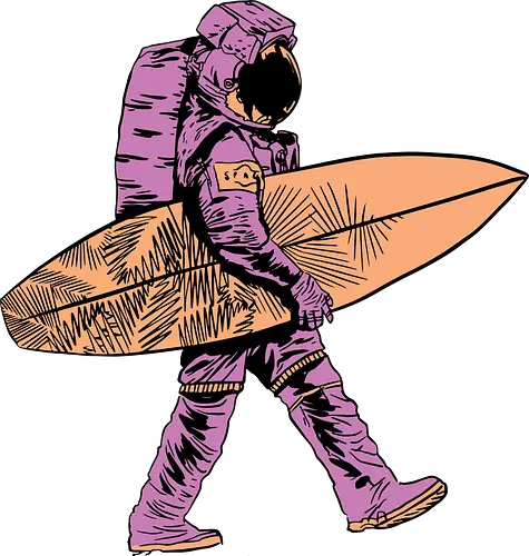 Surfer Astronaut - Surf board, astronaut