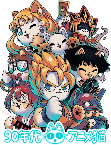 90s Anime Neko - anime, 90s, cat, katze, manga, classic 90s Anime Neko - anime, 90s, cat, katze, manga, classic