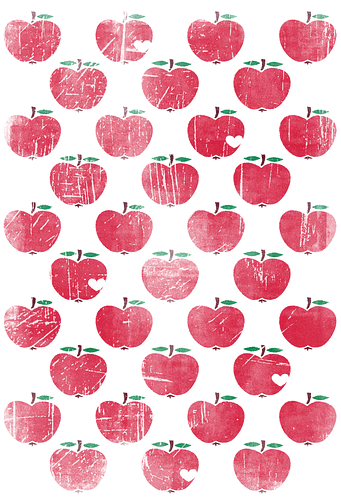 Little Apples Stencil Pattern Rough - Apples, apfel, Pattern, retro, Muster, fun