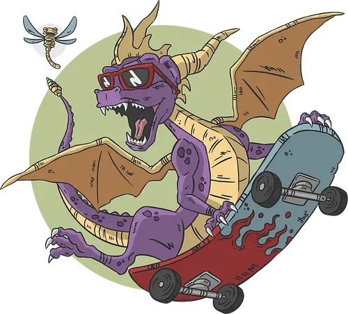 Back Again! - dragon, skateboard, gaming, console, Retro gaming