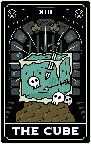 The Cube Tarot Card - gelatine, cube, rpg, fantasy, pen and paper