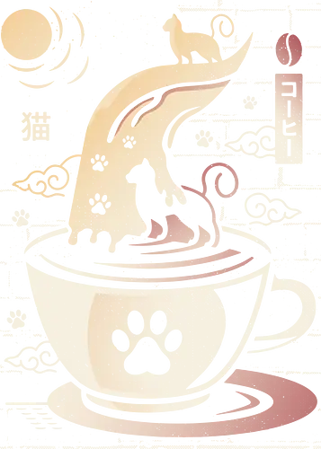 Coffee Night Japanese Cats - coffee, cat, Paw