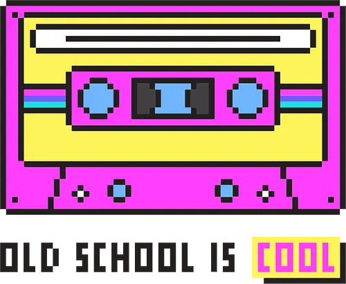 Old School Is Cool - neon, oldschool, 90s, 80s, tape, Cassette